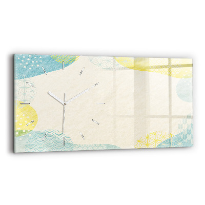 Ceas de sticlă pe perete orizontale Rama cu modele