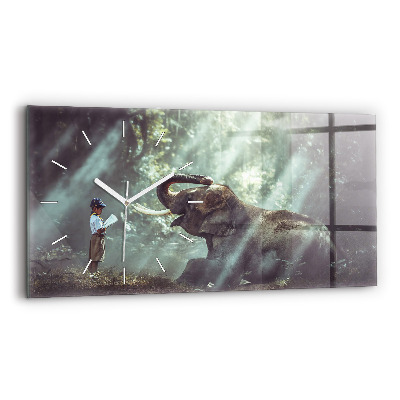 Ceas din sticlă orizontale Un băiat citește o carte