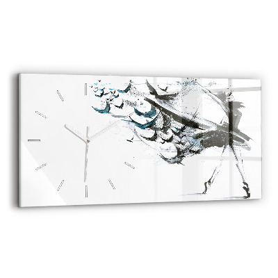 Ceas perete din sticlă orizontale Femeie dansând balet