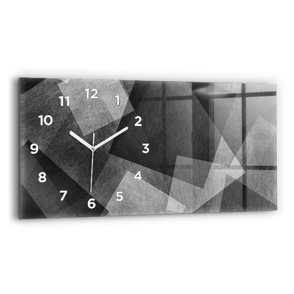 Ceas orizontale de perete din sticlă Abstracția geometrică