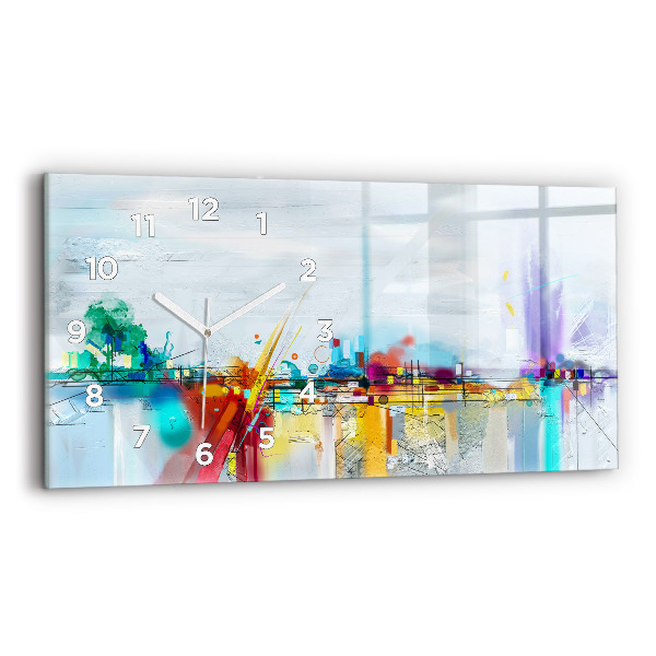 Ceas din sticlă orizontale Pod abstract