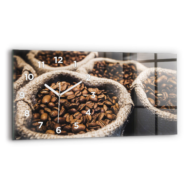 Ceas din sticlă orizontale Pungi de cafea