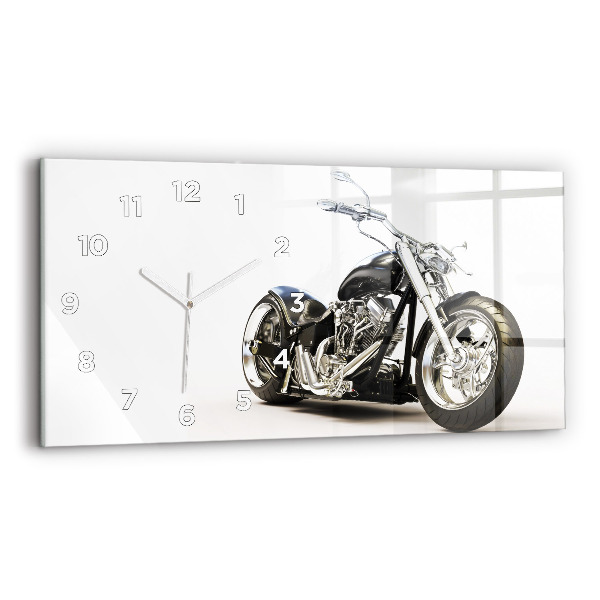 Ceas din sticlă orizontale Motocicletă neagră