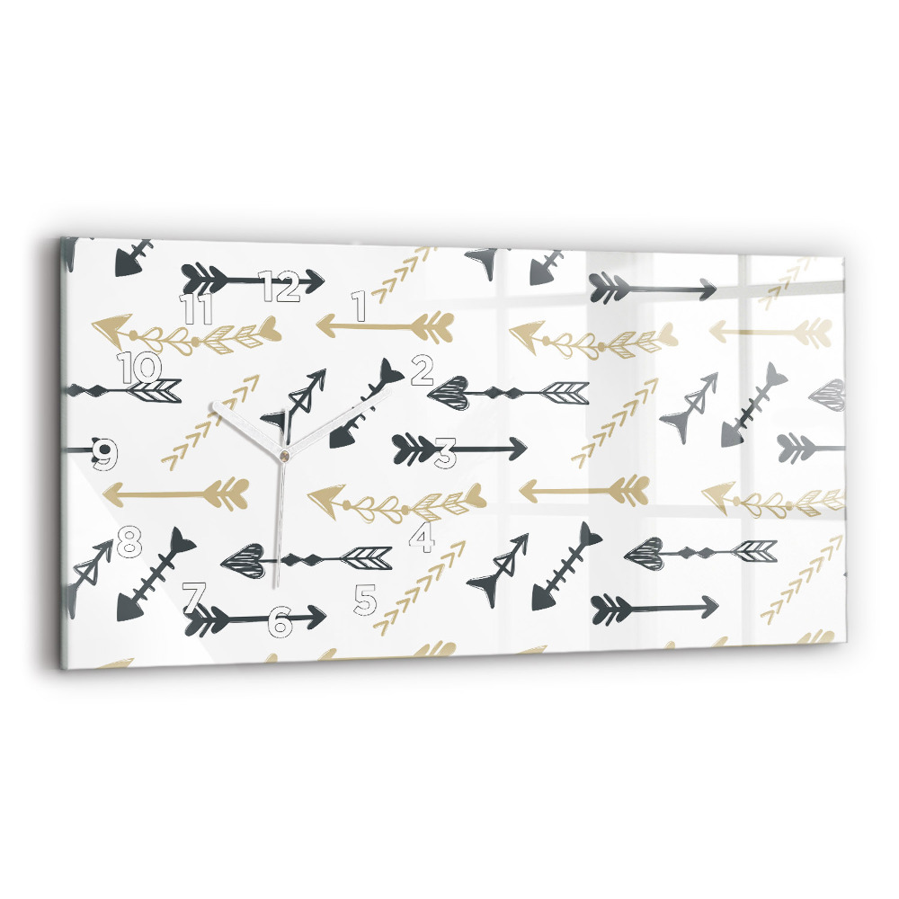 Ceas perete din sticlă orizontale Model geometric hipster