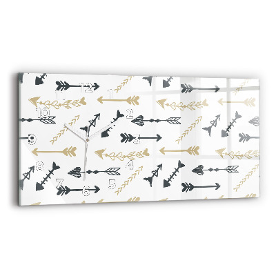 Ceas perete din sticlă orizontale Model geometric hipster