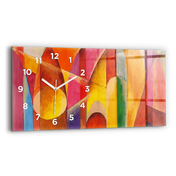 Ceas orizontale de perete din sticlă Artă Decorație Abstracție