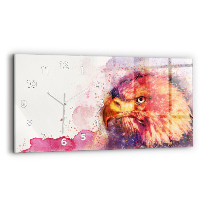 Ceas de sticlă pe perete orizontale Fundal de vultur acuarelă