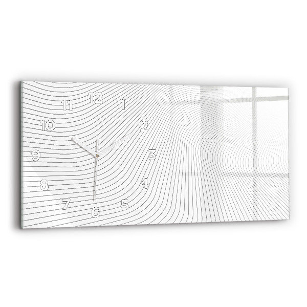 Ceas perete din sticlă orizontale Linii abstracte