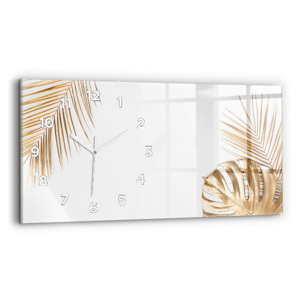 Ceas din sticlă orizontale Frunze tropicale