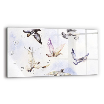 Ceas din sticlă orizontale Păsări zburătoare