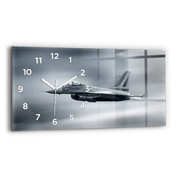 Ceas din sticlă orizontale Avion militar în zbor