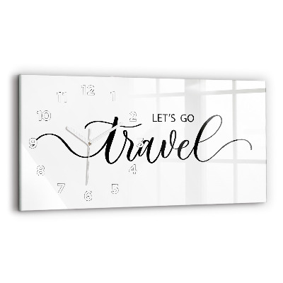 Ceas de sticlă pe perete orizontale Inscripție de călătorie