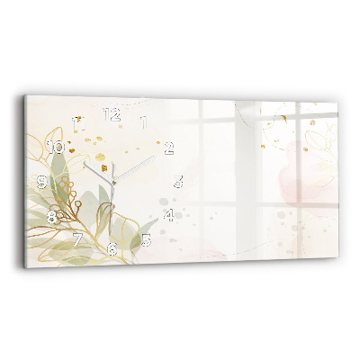 Ceas de sticlă pe perete orizontale Abstracția pastelului