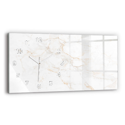 Ceas din sticlă orizontale Marmură elegantă