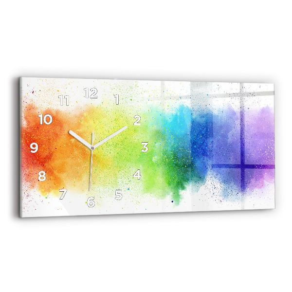 Ceas din sticlă orizontale Curcubeu abstract