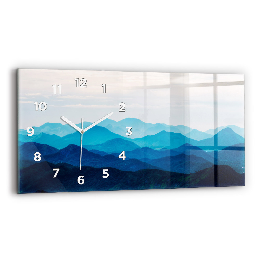 Ceas din sticlă orizontale Acuarelă munți