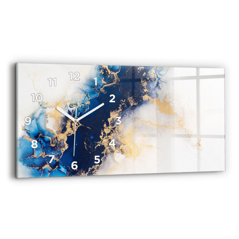 Ceas orizontale de perete din sticlă Model de marmură
