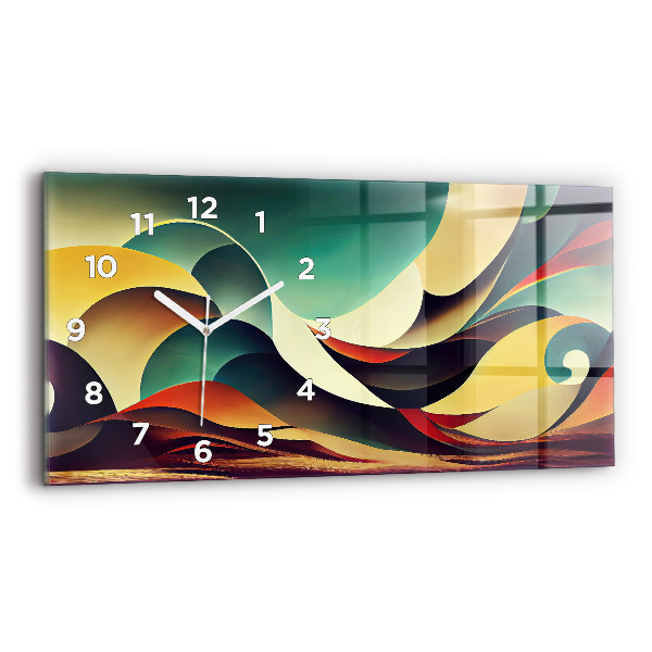 Ceas din sticlă orizontale Fundal cu linii abstracte