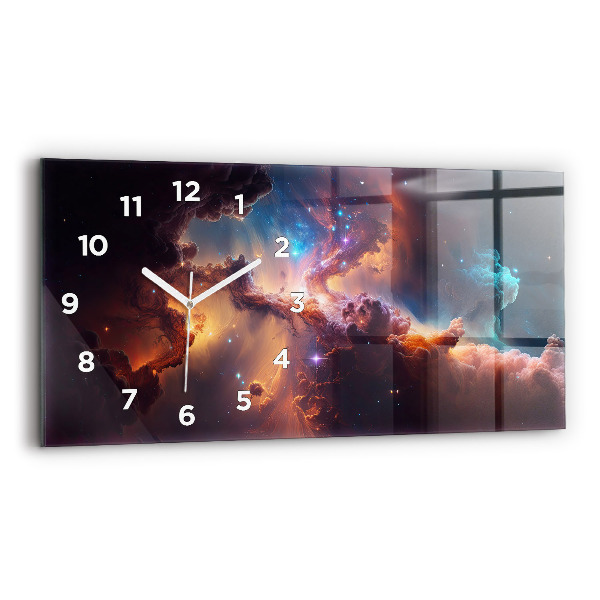 Ceas de sticlă pe perete orizontale Lumea cosmică a stelelor