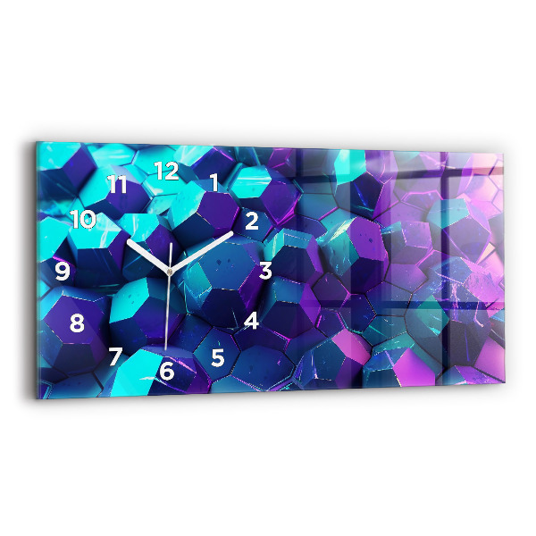 Ceas din sticlă orizontale Figuri geometrice