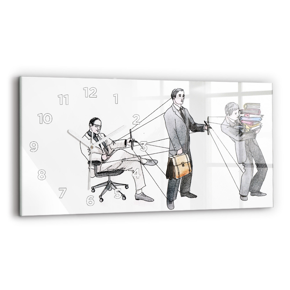 Ceas din sticlă orizontale Oameni păpuși
