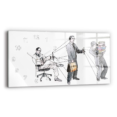 Ceas din sticlă orizontale Oameni păpuși