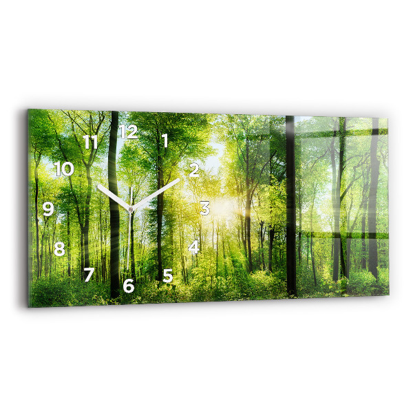 Ceas din sticlă orizontale Natură arbori de pădure