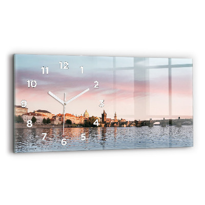 Ceas de sticlă pe perete orizontale Podul Carol din Praga