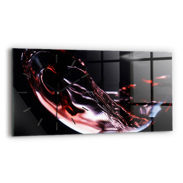 Ceas orizontale de perete din sticlă Pahar de vin