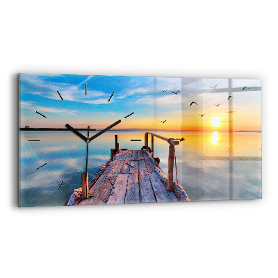 Ceas din sticlă orizontale Debarcaderul lacului