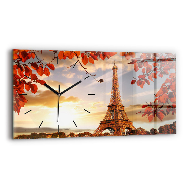 Ceas de sticlă pe perete orizontale turnul Eiffel