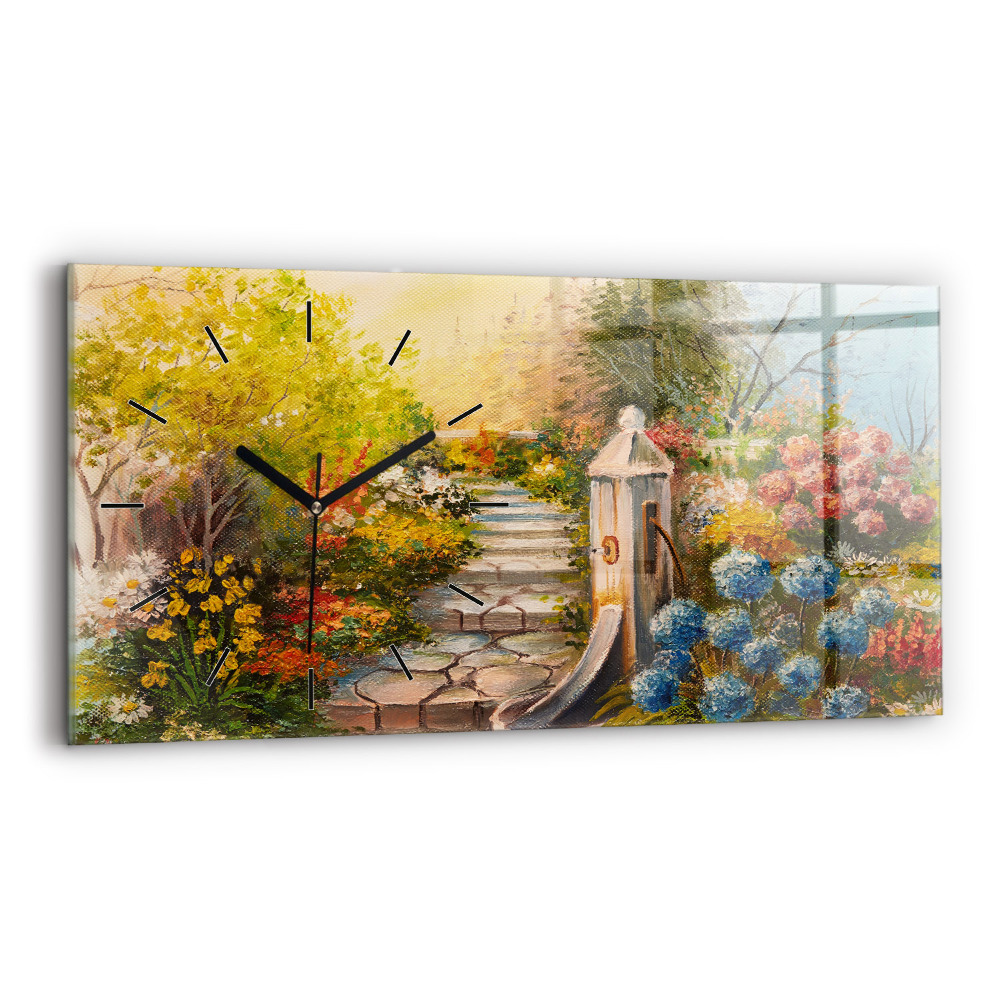 Ceas din sticlă orizontale Compoziția uleiului în pădure