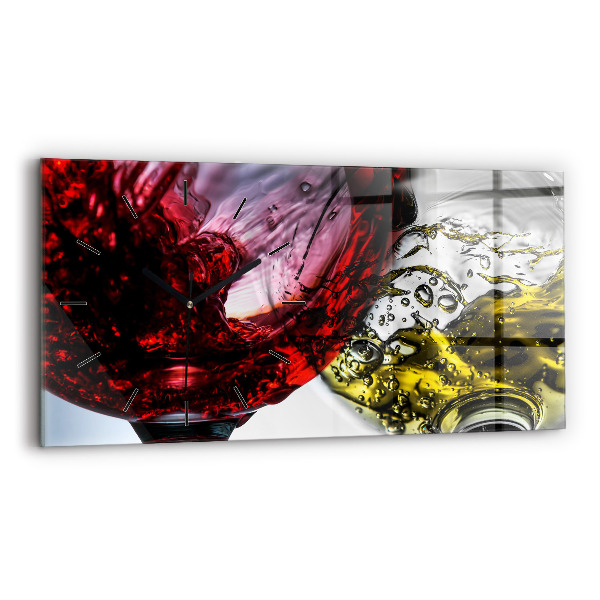 Ceas de sticlă pe perete orizontale Pahare de vin