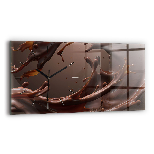 Ceas de sticlă pe perete orizontale Cacao