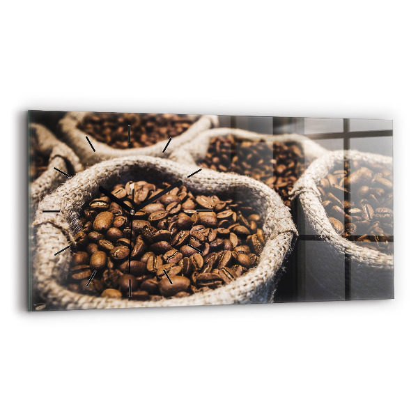 Ceas din sticlă orizontale Pungi de cafea