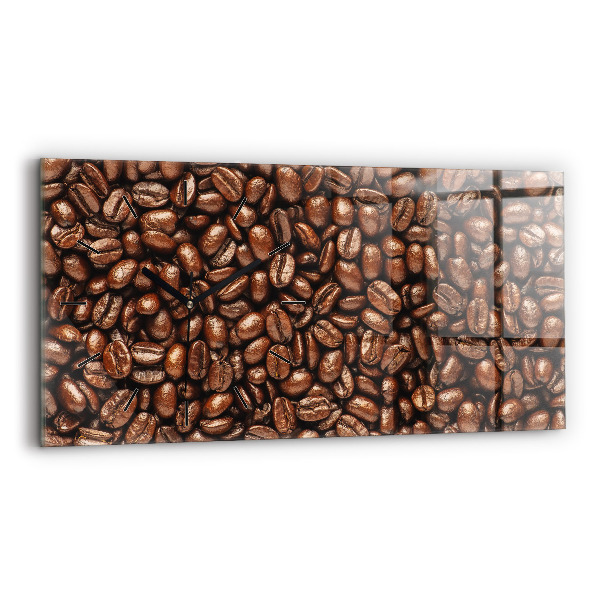 Ceas perete din sticlă orizontale Boabe de cafea
