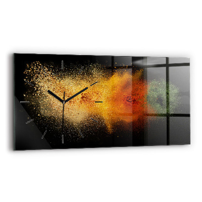 Ceas orizontale de perete din sticlă Condimente vărsate