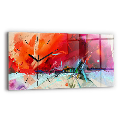 Ceas orizontale de perete din sticlă Rânduri de condimente