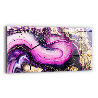 Ceas de sticlă pe perete orizontale Marmură abstractă