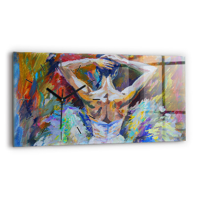 Ceas din sticlă orizontale Balerina pictată