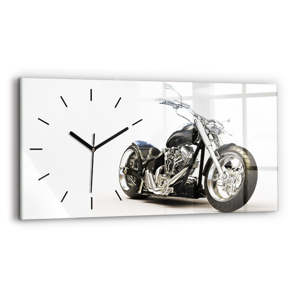 Ceas din sticlă orizontale Motocicletă neagră