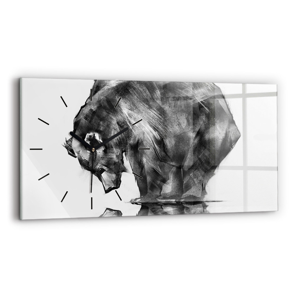 Ceas perete din sticlă orizontale Urs din desene animate