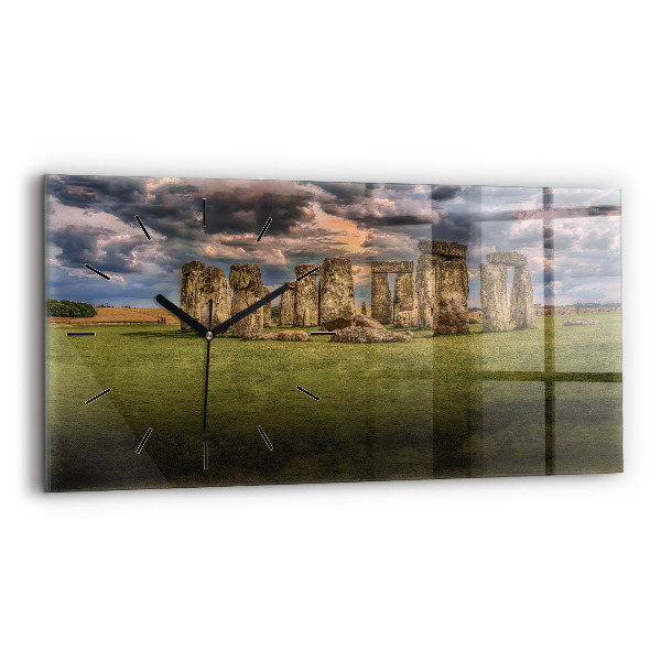 Ceas perete din sticlă orizontale Stonehenge Nimbostratus