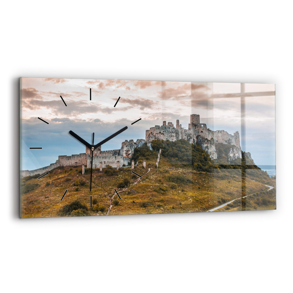 Ceas de sticlă pe perete orizontale Castelul Spiš din Slovacia