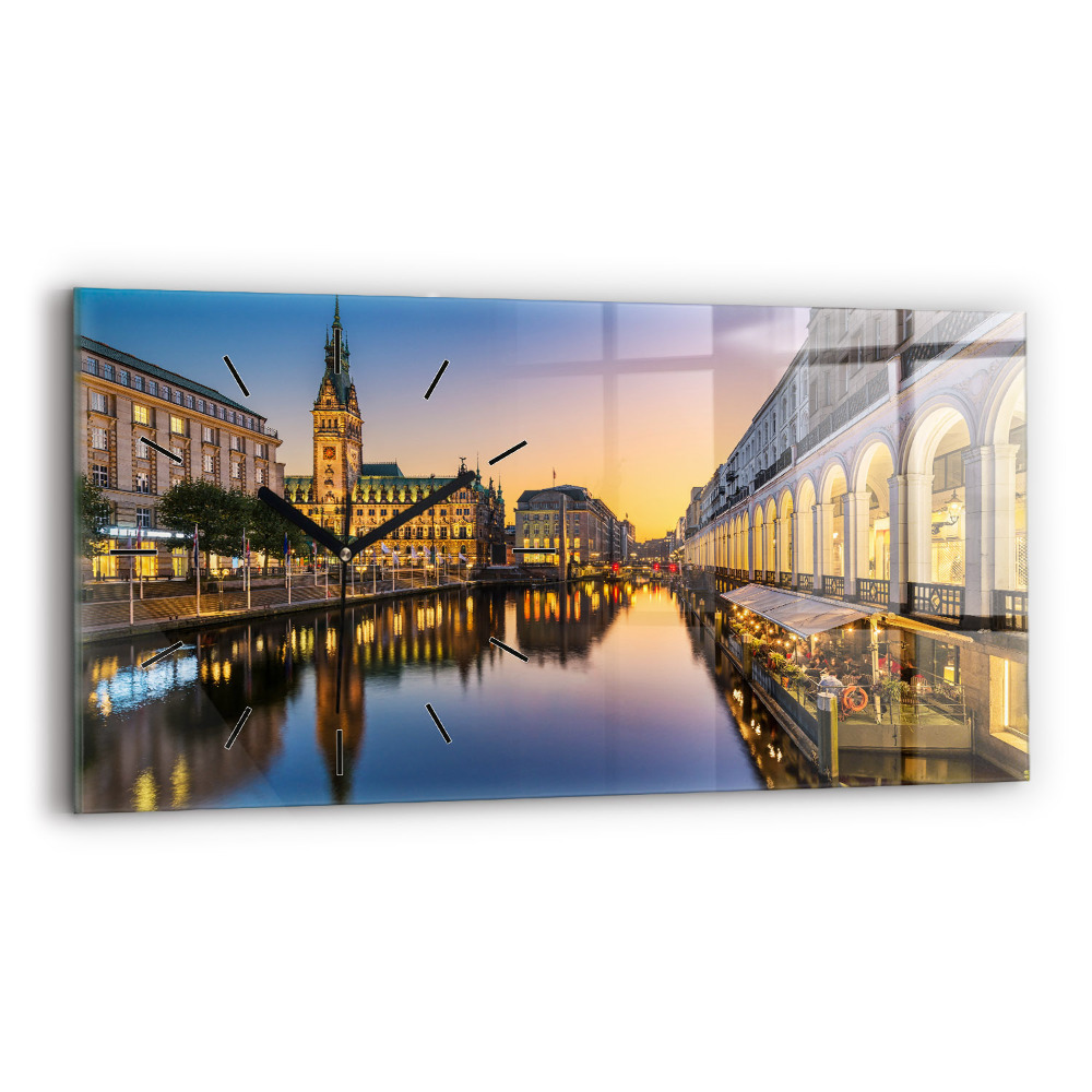 Ceas de sticlă pe perete orizontale Primăria Hamburg