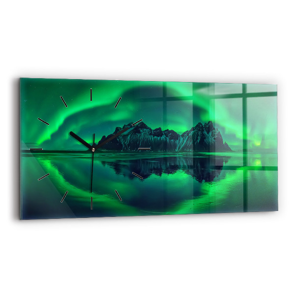 Ceas din sticlă orizontale Auroră boreală