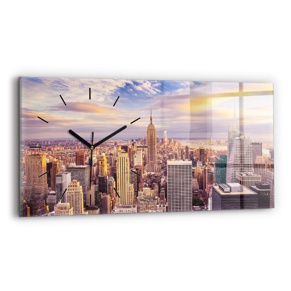 Ceas din sticlă orizontale Apus de soare New York