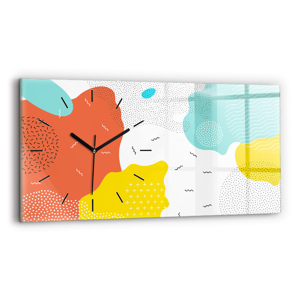 Ceas din sticlă orizontale Abstracția POP