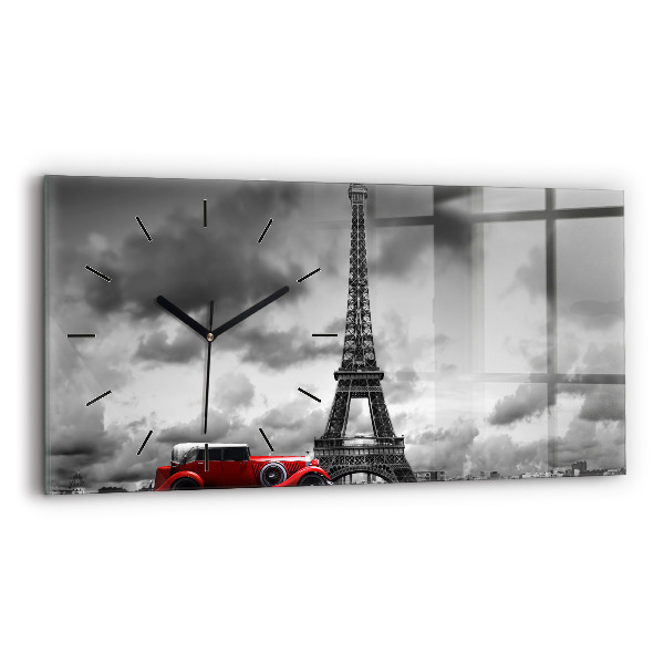 Ceas de sticlă pe perete orizontale Turnul Effel Paris