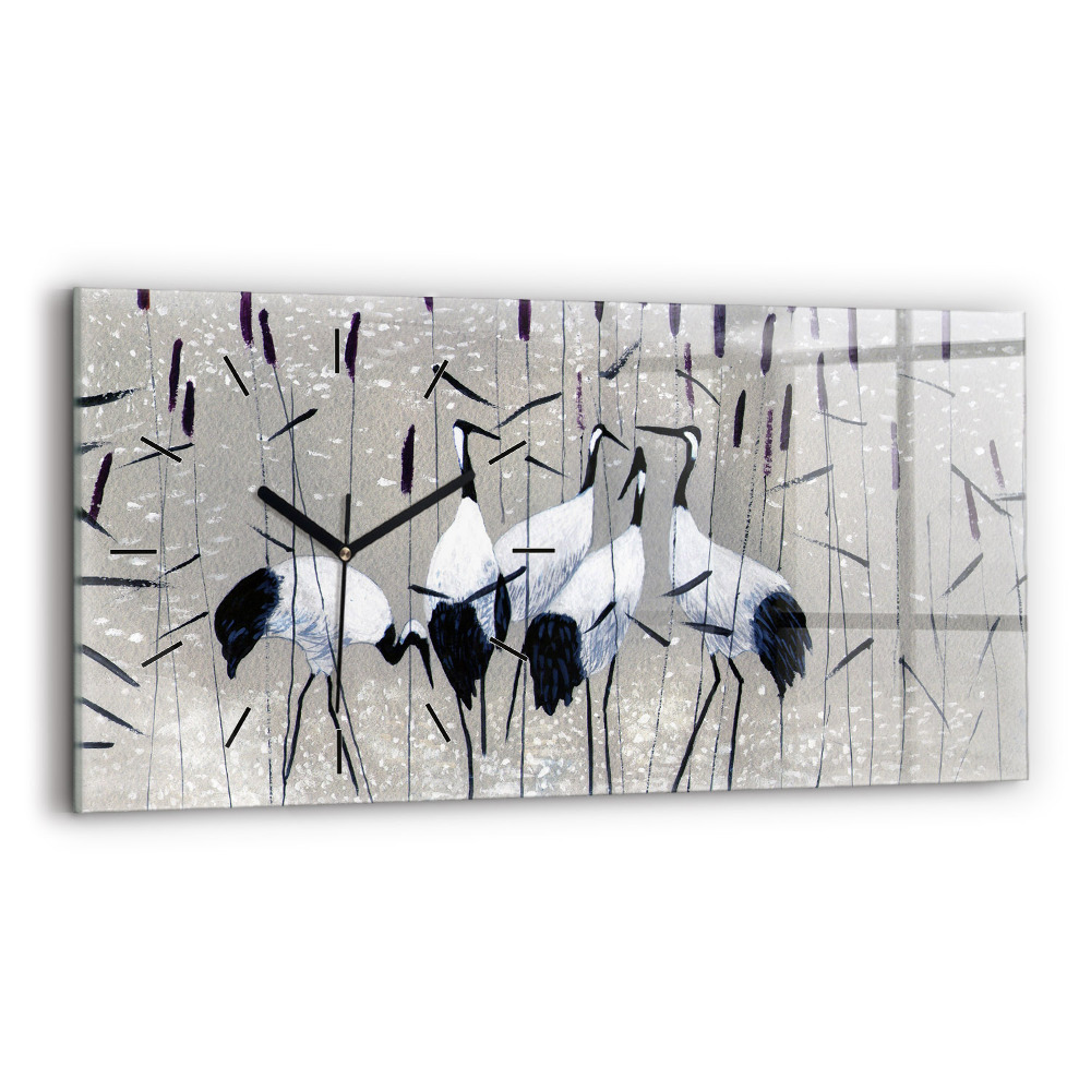 Ceas perete din sticlă orizontale Macarale în stuf